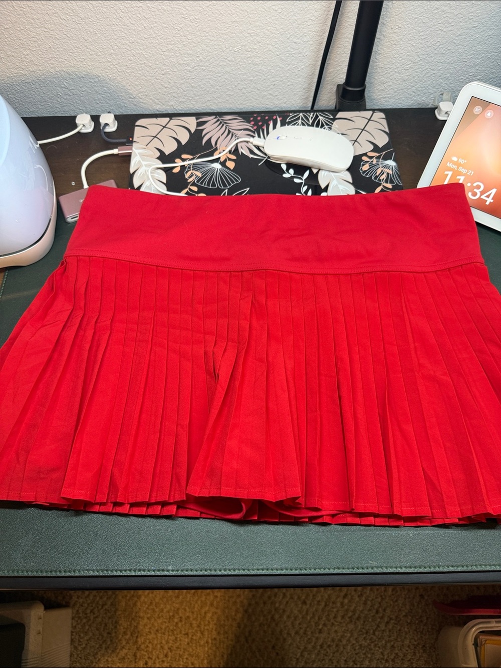Fabletics Red Pleated Athletic Skort